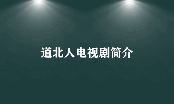 道北人电视剧简介