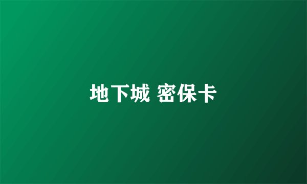 地下城 密保卡