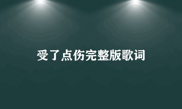 受了点伤完整版歌词