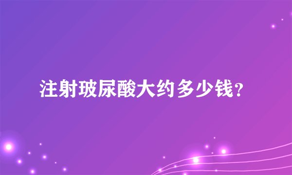 注射玻尿酸大约多少钱？