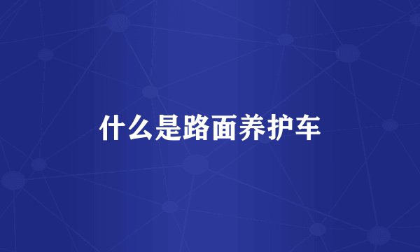 什么是路面养护车