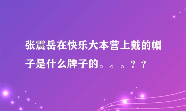 张震岳在快乐大本营上戴的帽子是什么牌子的。。。？？