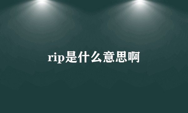 rip是什么意思啊