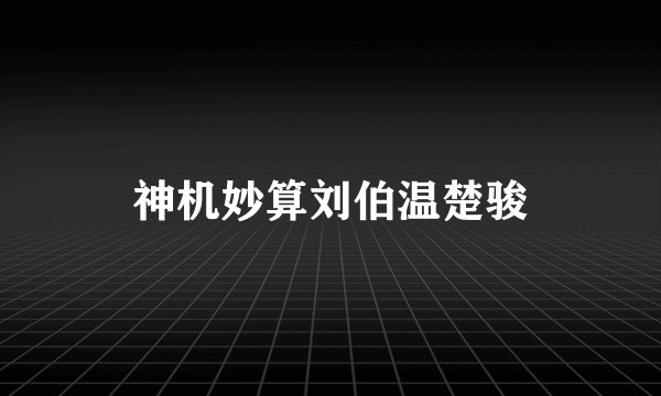 神机妙算刘伯温楚骏