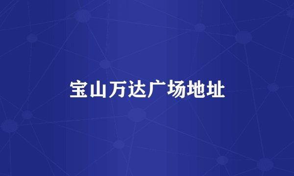 宝山万达广场地址