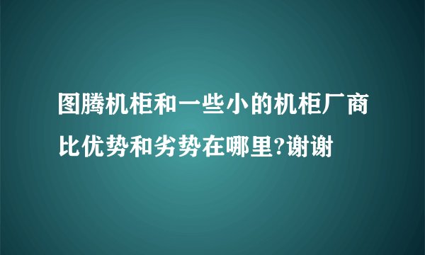 图腾机柜和一些小的机柜厂商比优势和劣势在哪里?谢谢