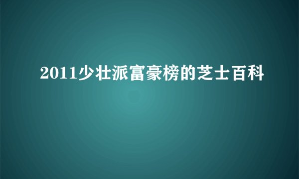 2011少壮派富豪榜的芝士百科
