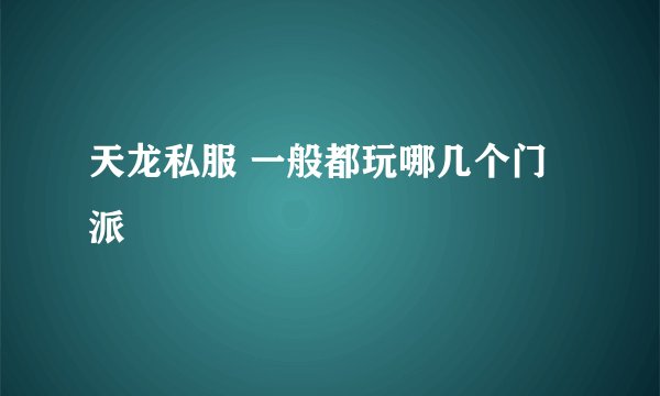 天龙私服 一般都玩哪几个门派