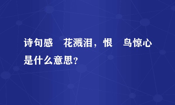 诗句感時花溅泪，恨別鸟惊心是什么意思？