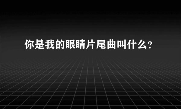 你是我的眼睛片尾曲叫什么？