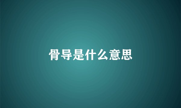 骨导是什么意思