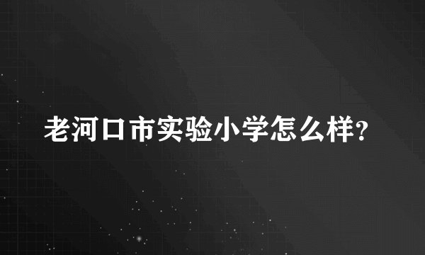 老河口市实验小学怎么样？