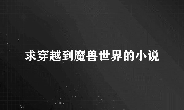求穿越到魔兽世界的小说