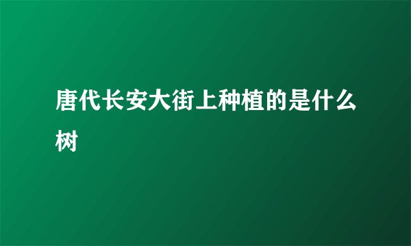 唐代长安大街上种植的是什么树