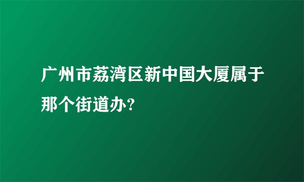 广州市荔湾区新中国大厦属于那个街道办?