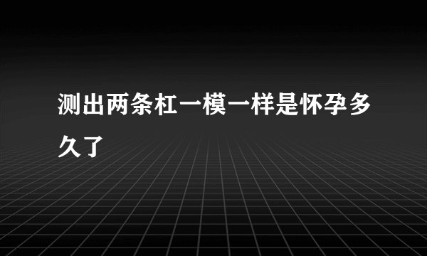 测出两条杠一模一样是怀孕多久了