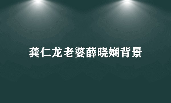 龚仁龙老婆薛晓娴背景