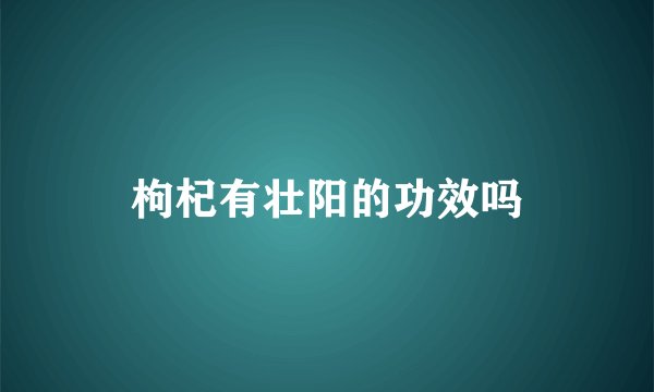 枸杞有壮阳的功效吗