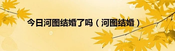 今日河图结婚了吗(河图结婚)