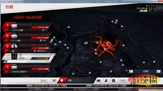 《极品飞车17：最高通缉》劫车点分布图 87个热门车位置
