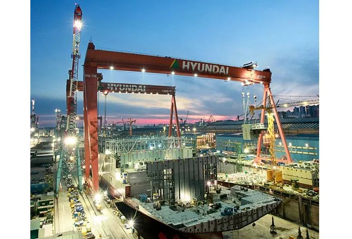 全球十大造船集团 韩国现代重工位列榜首,年收高达百亿美金