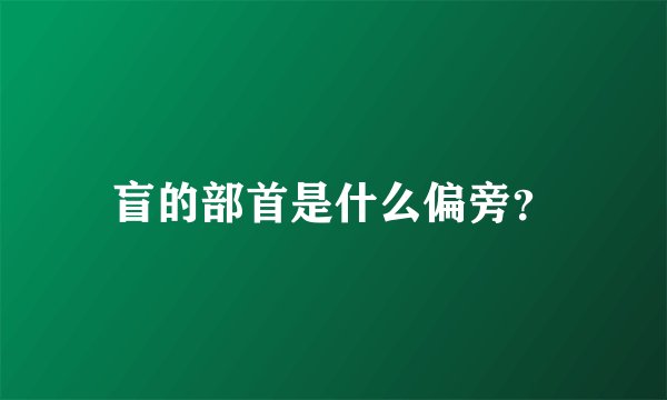 盲的部首是什么偏旁？