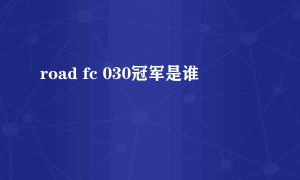 road fc 030冠军是谁