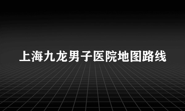 上海九龙男子医院地图路线