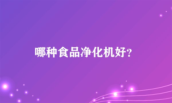 哪种食品净化机好？