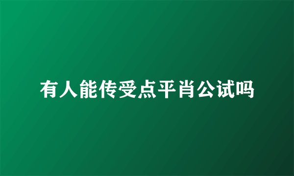 有人能传受点平肖公试吗