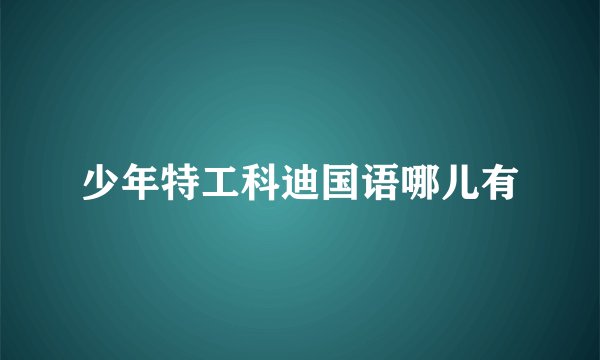 少年特工科迪国语哪儿有