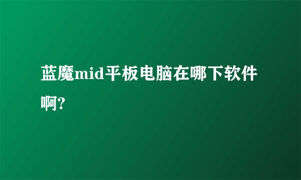 蓝魔mid平板电脑在哪下软件啊?