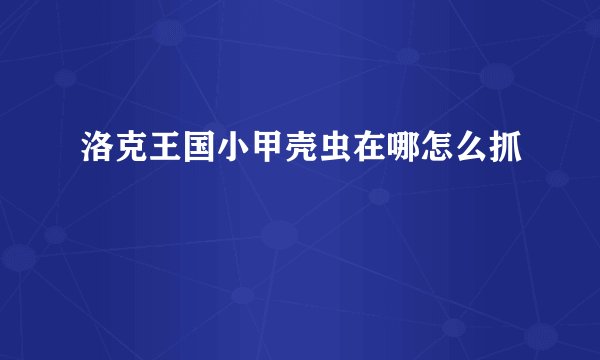 洛克王国小甲壳虫在哪怎么抓