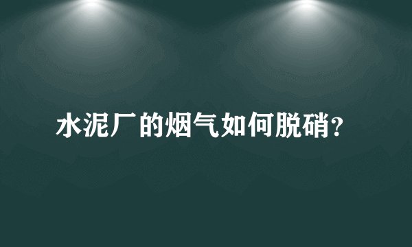 水泥厂的烟气如何脱硝？