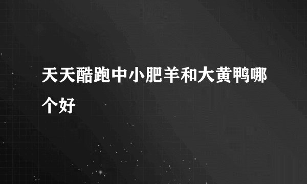 天天酷跑中小肥羊和大黄鸭哪个好
