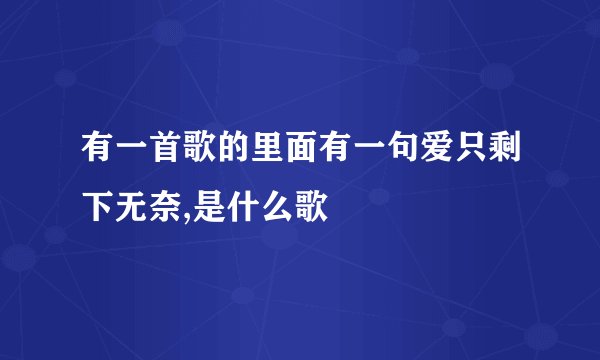 有一首歌的里面有一句爱只剩下无奈,是什么歌