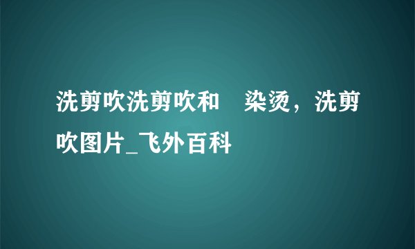 洗剪吹洗剪吹和焗染烫,洗剪吹图片_飞外百科
