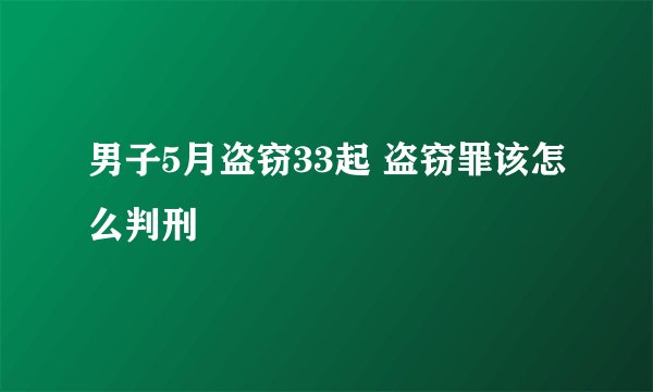 男子5月盗窃33起 盗窃罪该怎么判刑
