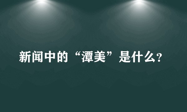 新闻中的“潭美”是什么？
