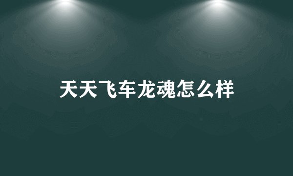 天天飞车龙魂怎么样