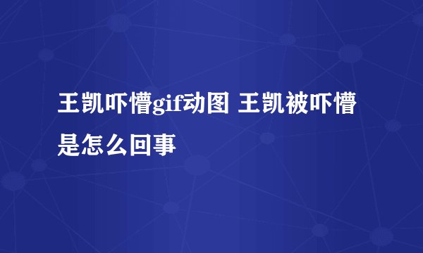 王凯吓懵gif动图 王凯被吓懵是怎么回事