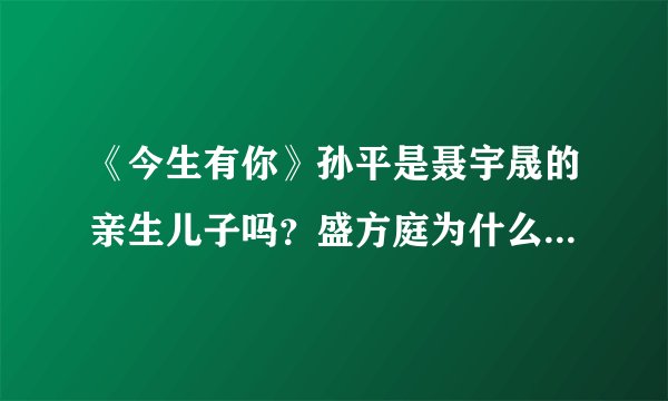 《今生有你》孙平是聂宇晟的亲生儿子吗？盛方庭为什么害聂宇晟？