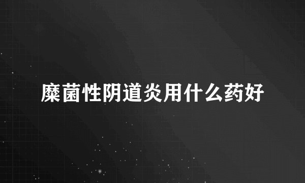糜菌性阴道炎用什么药好
