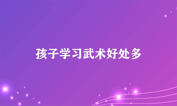 孩子学习武术好处多
