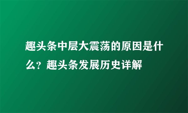 趣头条中层大震荡的原因是什么？趣头条发展历史详解