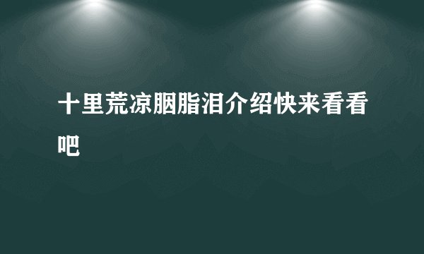 十里荒凉胭脂泪介绍快来看看吧