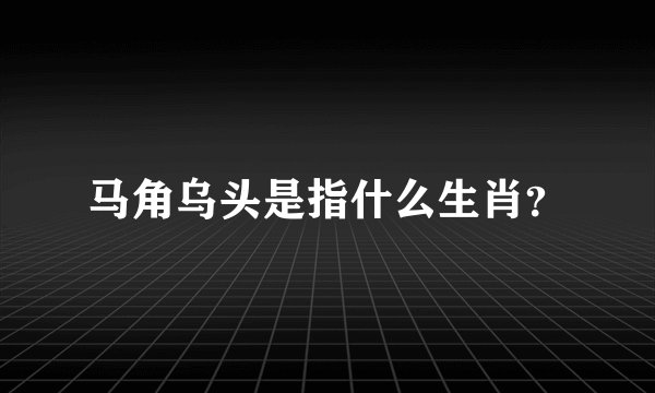 马角乌头是指什么生肖？