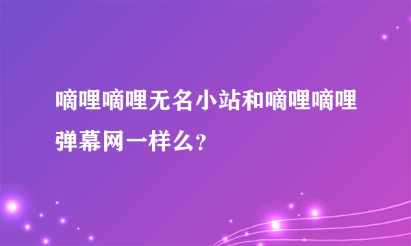 嘀哩嘀哩无名小站和嘀哩嘀哩弹幕网一样么？