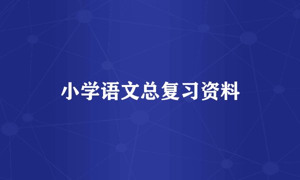 小学语文总复习资料