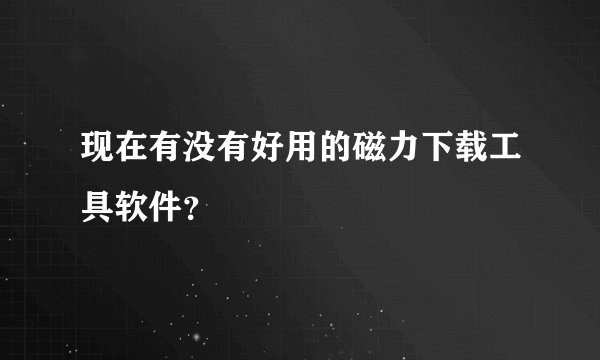 现在有没有好用的磁力下载工具软件？